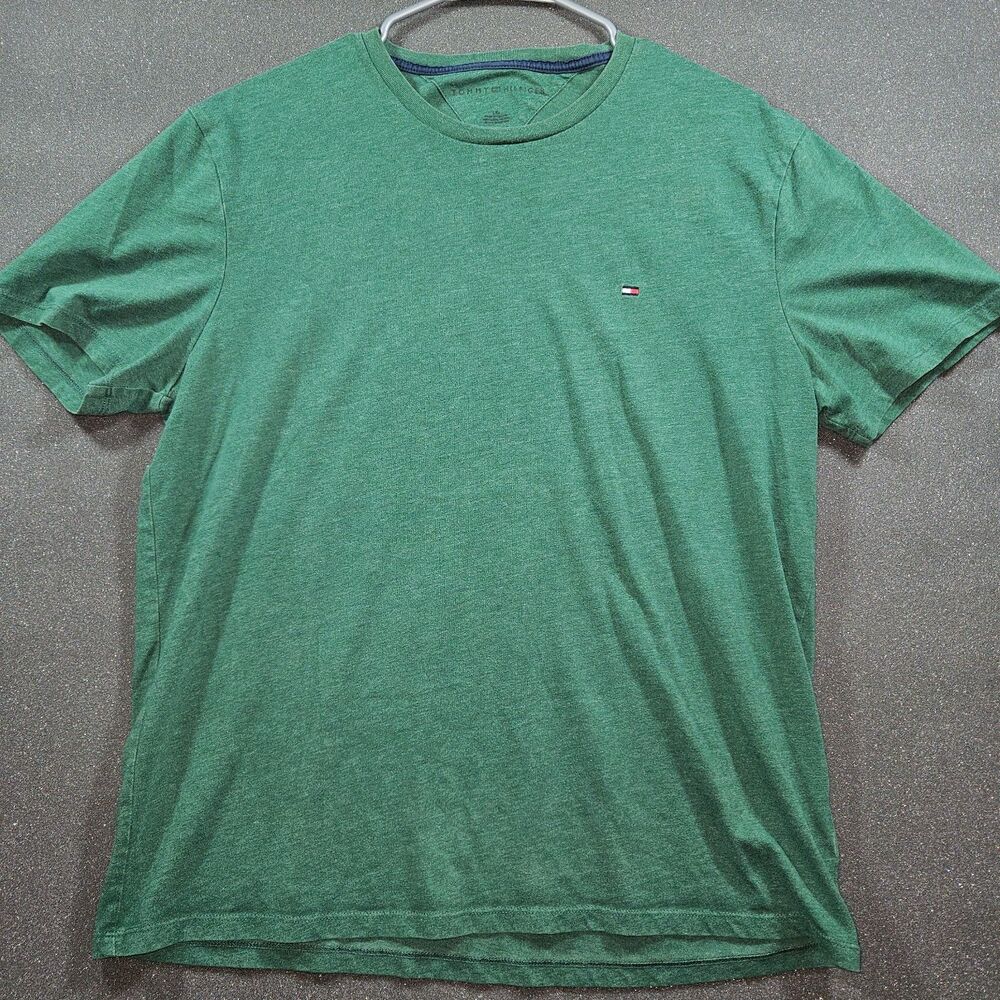 Tommy Hilfiger Green Logo T-Shirt Men’s M Casual Short Sleeve Cotton Tee